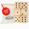 Bolaball 3.5" Giant Wooden Yard Dice Set Pack of 2 for Outdoor Fun, Barbeque, Party Events, Backyard Games, Beach Games, Lawn Game Includes 6 Dice and a Carry Bag for Easy Storage view 1