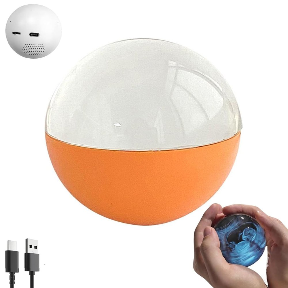2.7" Crystal Ball Video Player,Personalized Digital Display Sphere with Custom Uploadable Videos & Photos,Customized Light-Up Sphere Gift for Anniversary, Birthday,Wedding