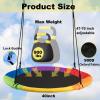 40 Inch Saucer Tree Swing for Kids, 900lbs Swings Seat for Children with Adjustable Hanging Straps Waterproof Safe Durable Swing Sets for Indoor Outdoor Backyard Playground, Multi-Coloured view 3