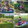 40 Inch Saucer Tree Swing for Kids, 900lbs Swings Seat for Children with Adjustable Hanging Straps Waterproof Safe Durable Swing Sets for Indoor Outdoor Backyard Playground, Multi-Coloured view 4