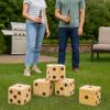 Bolaball 3.5" Giant Wooden Yard Dice Set Pack of 12 for Outdoor Fun, Barbeque, Party Events, Backyard Games, Beach Games, Lawn Game Includes 6 Dice and a Carry Bag for Easy Storage view 3
