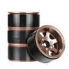 AMZSTAR 4pcs 1.55inch Beadlock Alloy 6-Spoke Aluminum Wheels Rims Hubs 1/10 RC Crawler Rims Fit for Axial 90069 Tamiya D90 TF2 LC70 LC80 MN98 (Black Gold) view 1