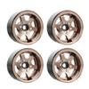 AMZSTAR 4pcs 1.55inch Beadlock Alloy 6-Spoke Aluminum Wheels Rims Hubs 1/10 RC Crawler Rims Fit for Axial 90069 Tamiya D90 TF2 LC70 LC80 MN98 (Black Gold) view 2