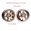 AMZSTAR 4pcs 1.55inch Beadlock Alloy 6-Spoke Aluminum Wheels Rims Hubs 1/10 RC Crawler Rims Fit for Axial 90069 Tamiya D90 TF2 LC70 LC80 MN98 (Black Gold) view 3