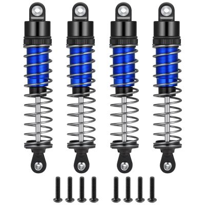 4PCS RC Shock Absorber Oil Adjustable Damper Set with Springs Aluminum Alloy 70mm/80mm/90mm Shocks for 1/10 RC Crawler Axial SCX10 TRX4 D90 Upgrades Parts (90mm)