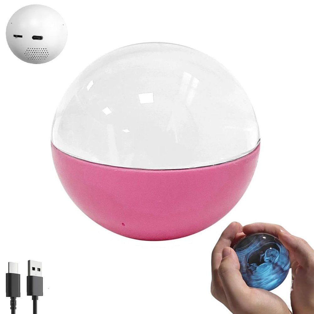 2.7" Crystal Ball Video Player,Personalized Digital Display Sphere with Custom Uploadable Videos & Photos,Customized Light-Up Sphere Gift for Anniversary, Birthday,Wedding