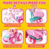 Funwee RC Farm Tractor Toy w/Light & Music, Kid Truck Toy w/Front Loader & Farm Animal, 2.4GHz RC Tractor Trailer Car Vehicle Toy for Boy Girl Age 3 4 5 6 7+ Year Old Christmas Birthday Gift (Pink) view 3
