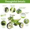 Dinosaur Kids Tricycle for Rider- Toddlers Kid Trike Bike Big Wheel with Music, Storage Basket,Light Wheel, Indoor/Outdoor Preschool Daycare Kids Bike,Best Gift for 3-7 Year Old Girls & Boys (Green) view 3