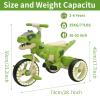 Dinosaur Kids Tricycle for Rider- Toddlers Kid Trike Bike Big Wheel with Music, Storage Basket,Light Wheel, Indoor/Outdoor Preschool Daycare Kids Bike,Best Gift for 3-7 Year Old Girls & Boys (Green) view 4