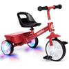 Bobike Toddler Tricycle for Ages 2-5 Years, Tricycle with 2 LED Light Wheels, Toddler Bike with 3-Position Seat and Rear Basket, Kids Bike Gift for Boys & Girl (Red) view 1