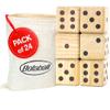 Bolaball 3.5" Giant Wooden Yard Dice Set Pack of 24 for Outdoor Fun, Barbeque, Party Events, Backyard Games, Beach Games, Lawn Game Includes 6 Dice and a Carry Bag for Easy Storage view 1