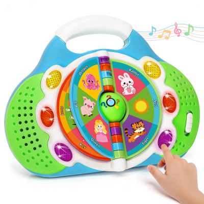 KIZZYEA Montessori Learning Toys for 1 2 3 Year Old Boys Girls, Musical Alphabet Flip Toy for Toddlers, Preschool Educational Toys with Light & Sounds, Christmas Birthday Gifts for Baby Kids