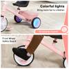 Bobike Toddler Tricycle for Ages 2-5 Years, Tricycle with 2 LED Light Wheels, Toddler Bike with 3-Position Seat and Rear Basket, Kids Bike Gift for Boys & Girl (Pink) view 4