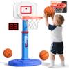HYES Toddler Basketball Hoop with Electronic Scoreboard/LED Rim/3 Balls, Adjustable Height Indoor Mini Basketball Hoop for Kids 1-3, Outdoor Poolside Sport Toy, Birthday for Boys Girls view 1