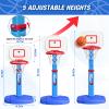 HYES Toddler Basketball Hoop with Electronic Scoreboard/LED Rim/3 Balls, Adjustable Height Indoor Mini Basketball Hoop for Kids 1-3, Outdoor Poolside Sport Toy, Birthday for Boys Girls view 2