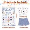Bridal Bingo Game Cards, Blue Floral Bridal Shower Bingo Game for Adults Friends Large Group, Ideal Gifts for Wedding Party Holiday Activities, Wildflowers Birthday Party Decorations Favors -A11 view 2