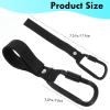 4 Pack 7" Stroller Hooks and Clips Non-Slip Strollers Hook for Hanging Diaper Bags Purse Backpack and Shopping, Adjustable Universal Heavy Duty Large Carabiner Clip Stroller Accessories for Mommy view 2