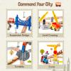 94pcs Wooden Train Set, Modern City Adventure Railway Track for Kids with Bridge, Tunnel, Crane, Town Buildings, Compatible with Most Brand, Christmas Toy Gift for Boys Girls Age 3-8 view 3