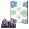 ETLKJVBL 9 Pocket Trading Card Binder, Blue Flowers with Yellow Centers Card Collection Book for MTG TCG Sports & Baseball, Top Loader Holder Album for Collectors view 1