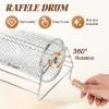 17.9" x 4.9" Large Raffle Drum Raffle Ticket Spinning Cage with Wooden Turning Handle Raffle Tickets Roll Box with Detachable Tripod Stand Durable Raffle Wheel Spinner for Games, Events, and Parties view 4