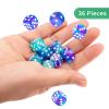 36 of Pack 12MM 6 Sided MINI Dice Set,Two Colours Glitter D6 Game Dice Set, 6 Sided Standard Dices for Yahtzee, Bunco or Teaching Math,with Portable Plastic Box(Green Purple) view 3