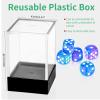 36 of Pack 12MM 6 Sided MINI Dice Set,Two Colours Glitter D6 Game Dice Set, 6 Sided Standard Dices for Yahtzee, Bunco or Teaching Math,with Portable Plastic Box(Green Purple) view 4