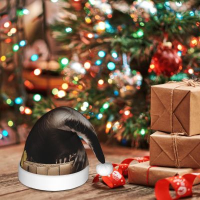 LHDGBNV Ferrets Santa Hat For Kids Funny Christmas Hats Warm Comfort Velvet Holiday Xmas Hat For Boys Girls New Year Festive Party Decoration