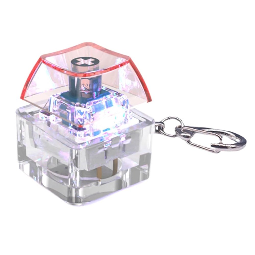 1-Key Mechanical Keycap Tester Keychain with LED Lighting for Stress Reduction and Relaxation for Home Or Office