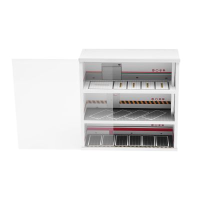 4-Tiers Vehicle Model Display Case, Garage Display Case with LED Lights, Mini Car Parking Scene, Collectible Gift Decoration, 3-Layer Model Car Parking Lot Garage.