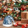LHDGBNV Blue White Floral Pattern Santa Hat For Kids Funny Christmas Hats Warm Comfort Velvet Holiday Xmas Hat For Boys Girls New Year Festive Party Decoration view 1