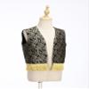 JEATHA Boys Jacquard Vest Sultan Prince Costume Kids Arab Prince Outerwear Tops for Halloween Carnival Party Gold 12 Years view 4