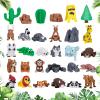 30PCS Mini 3D Printed Wild Animals Figurines Set, Articulated Flexible Safari Animal Desk Pets for Kids, Wildlife Party Favors, Classroom Rewards, Christmas Party Supplies (Wlid Animals) view 1