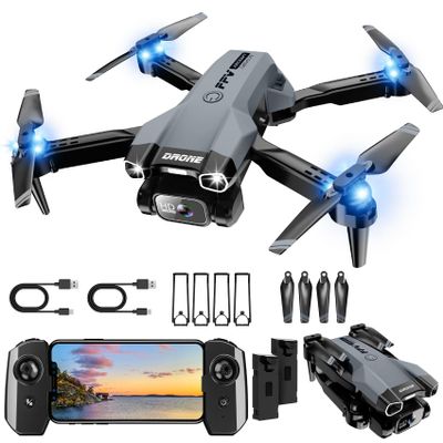 1080P Mini Drone with Camera, Drone for Beginners with Light, WiFi Transmission, One Key Start, Gestures Selfie, Waypoint Fly, 3D Flip, Headless Mode and App Control,