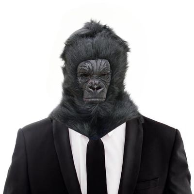 Mqhxellw Realistic Gorilla Mask Latex Animal Head Costume for Halloween Cosplay Fancy Dress Party (A)