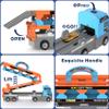 gearvibe 2-in-1 Race Truck Car Toys for 3-8 Years Old Boys Girls, Trucks for Toddlers 2-4 Years Foldable Transport Car Toys with 2 Foldable Tracks 16 Race Cars, Birthday Gifts for Toddler Toys 2-3 view 4