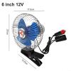 12V 24V Metal Car Fan Auto Cooling Vehicle Fan Oscillating Two Speed Quiet Strong Wind Portable Electric Fan for Truck Car with Clamp Mount 6 8 Inch Silent Air Circulation(6-inch 12V) view 4