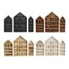 3PC Wall Mounted Priest Shelf Dust Proof Display Cabinet Miniature Figure Stand Holder Trinket Home Decor Organizer Wood Display Shelf view 4