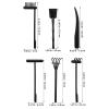 NUOBESTY 6pcs Mini Zen Black Rake Tools Plastic Sand Push Rakes for Dry Landscape Painting Sand Table Accessories view 2