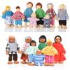 Jzszera 15 Pcs Wooden Dollhouse People with Movable Limbs, Doll House Family Figures for Educational Pretend Play view 1