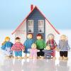 Jzszera 15 Pcs Wooden Dollhouse People with Movable Limbs, Doll House Family Figures for Educational Pretend Play view 3