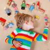 Jzszera 15 Pcs Wooden Dollhouse People with Movable Limbs, Doll House Family Figures for Educational Pretend Play view 4