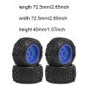 4Pcs 1/18 RC Car Wheels and Tires Accessory Durability Professional Sturdy Spare Parts RC Car Part Replace for Typhon Grom, Blue view 3
