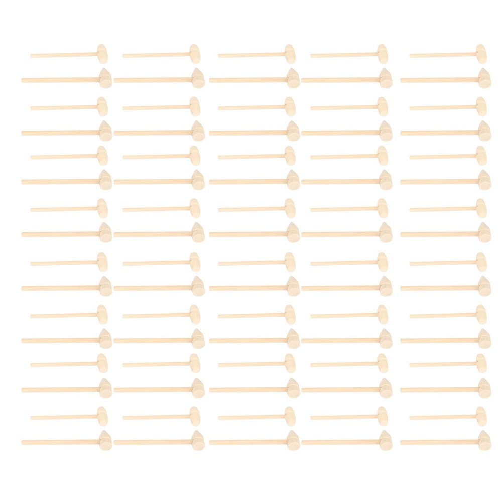 YolieraArt 80Pcs Mini Wooden Hammers Set, Birch Wood Kids Hammer, 40 Small + 40 Pointed Hammers for Household Craft & Play Use