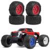 4Pcs 1/18 RC Car Wheels and Tires Accessory Durability Professional Sturdy Spare Parts RC Car Part Replace for Typhon Grom, Red view 2