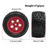 4Pcs 1/18 RC Car Wheels and Tires Accessory Durability Professional Sturdy Spare Parts RC Car Part Replace for Typhon Grom, Red view 3