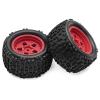 4Pcs 1/18 RC Car Wheels and Tires Accessory Durability Professional Sturdy Spare Parts RC Car Part Replace for Typhon Grom, Red view 4