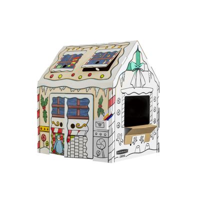 Bankers Box at Play Color in Holly Jolly Playhouse, Cardboard Playhouse and Life Size Craft Activity for Kids and Families