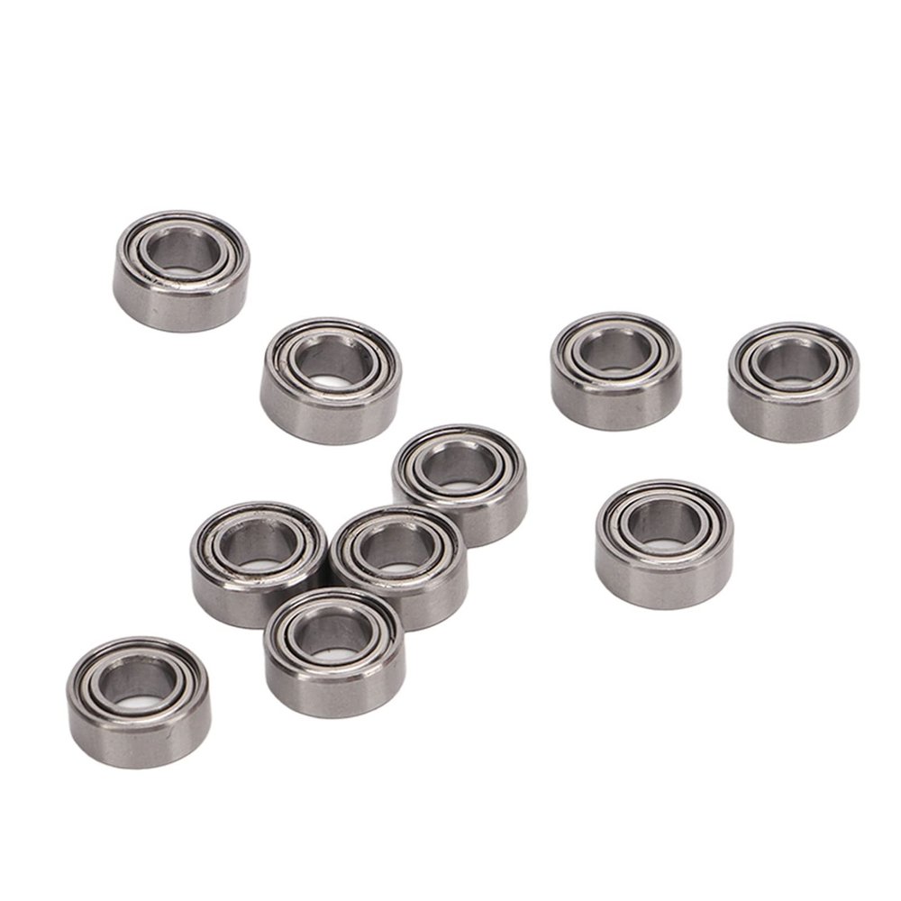 10Pcs RC Bearing 10x5x4mm Steel Accessory Part Set Kit, RC Bearing Set for ZD 10421 S, Speed Low Friction Bearing for 110/ RC Car, Steel Construction