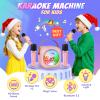 Mini Karaoke Machine with 2 Wireless Microphones,Gift for 3-12 Years Old, 2026 Best Christmas Birthday Toy for Girls Boys Party (Chrismas-Pink) view 2