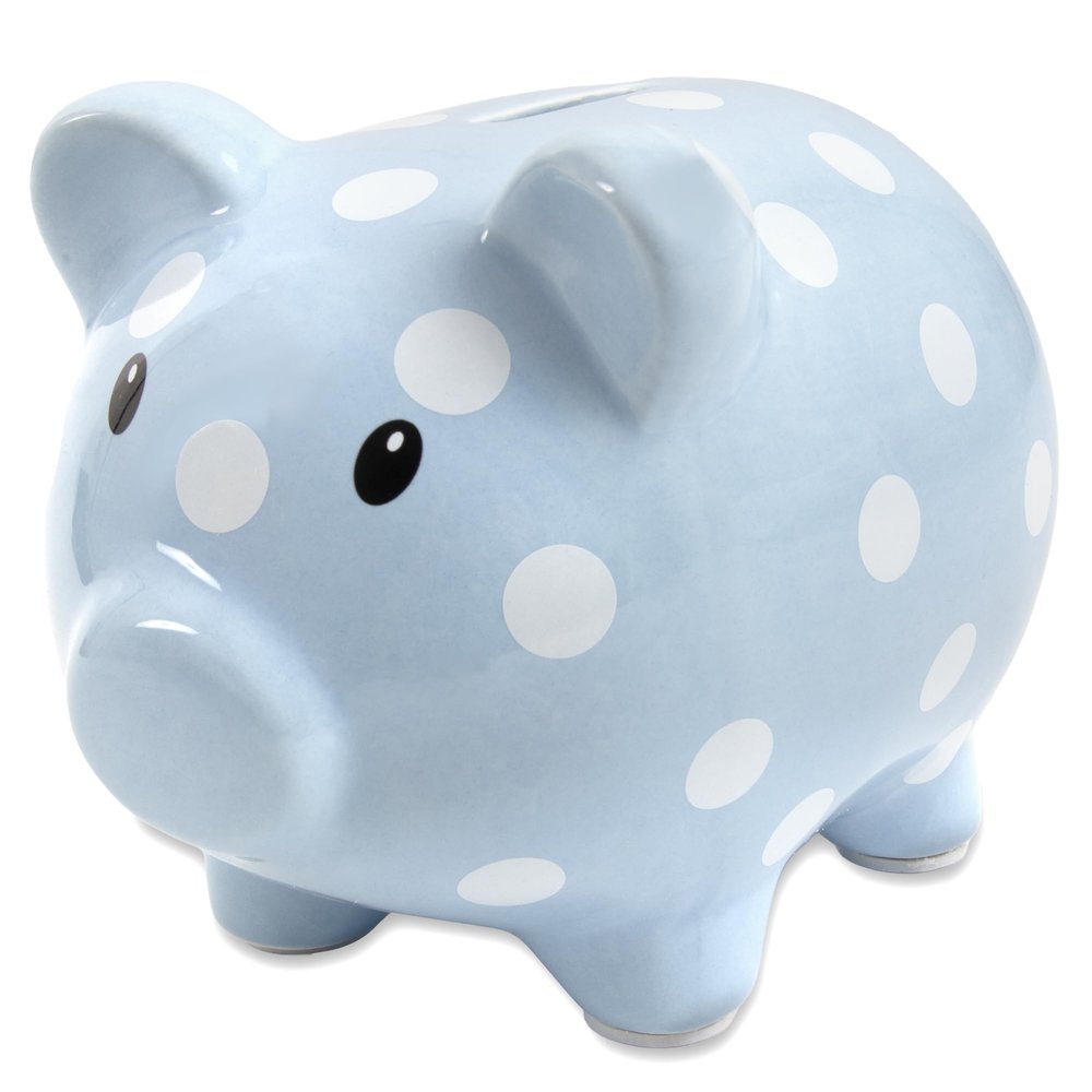 Baby Essentials Large Ceramic Piggy Bank for Boys and Girls, Kids Money and Coin Bank, Perfect Baby Nursery Dcor, Gift and Newborn Keepsake